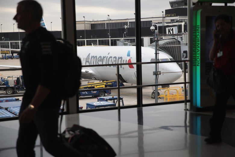 CHICAGO, IL - MAY 11: An American Airlines aricraft sits at a gate at O'Hare International Airport on May 11, 2018 in Chicago, Illinois. Today American Airlines held a ceremony to mark the opening of five new gate at the airport. (Photo by Scott Olson/Getty Images)